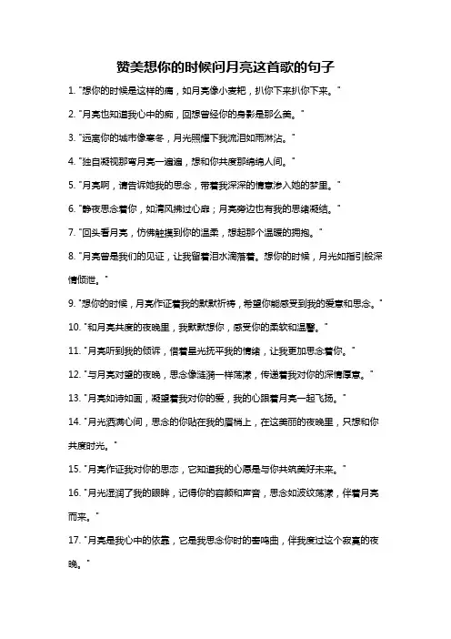 赞美想你的时候问月亮这首歌的句子