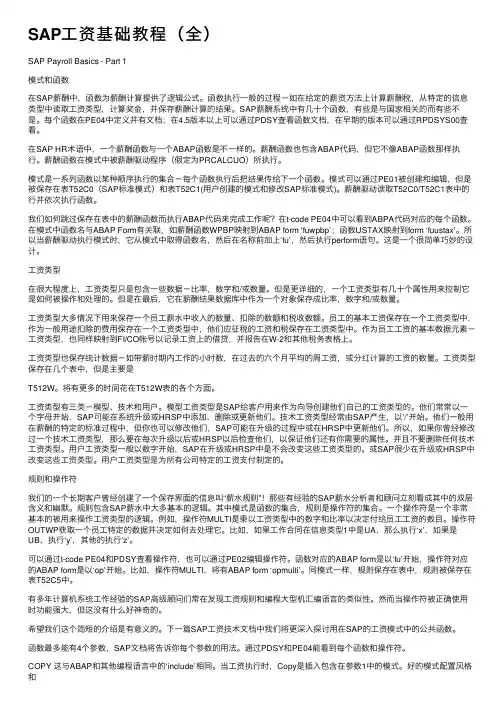 SAP工资基础教程（全）