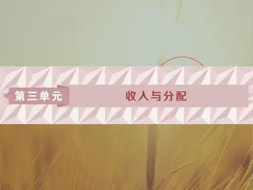 2019届 高考政治必修1复习资料课件：第三单元 第七课 个人收入的分配 精品