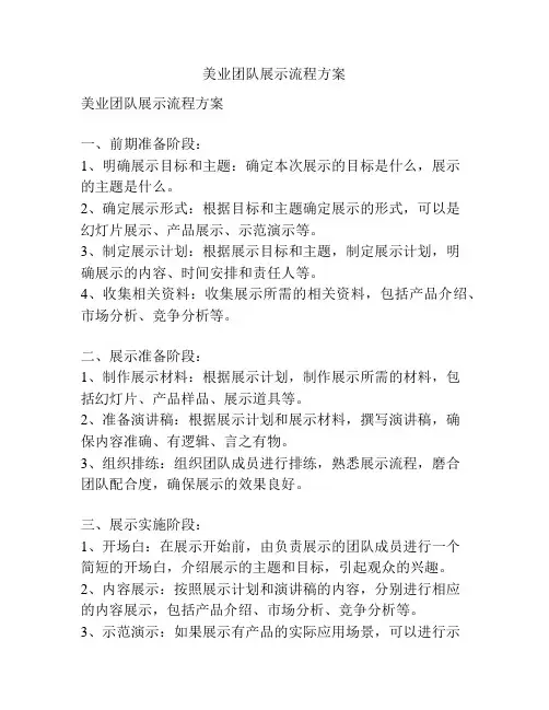 美业团队展示流程方案