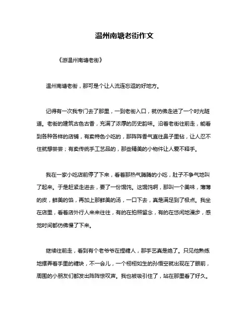 温州南塘老街作文