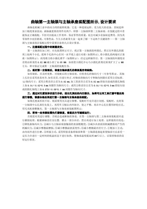 曲轴第一主轴颈与主轴承座装配图所示,设计要求
