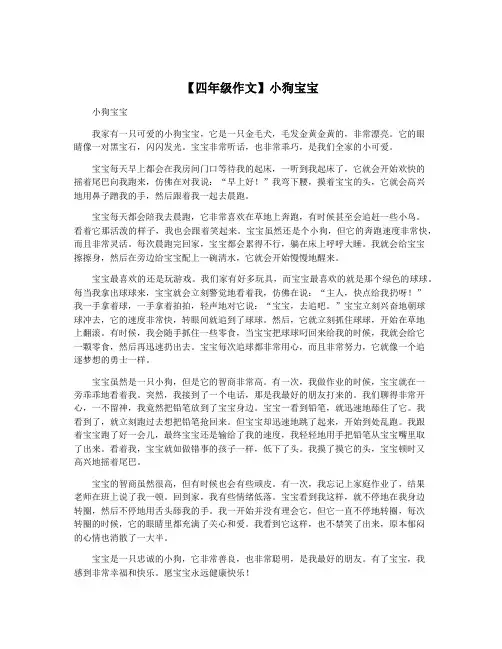 【四年级作文】小狗宝宝