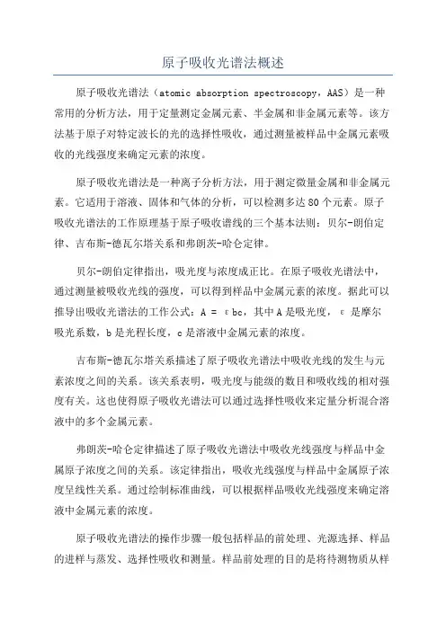 原子吸收光谱法概述