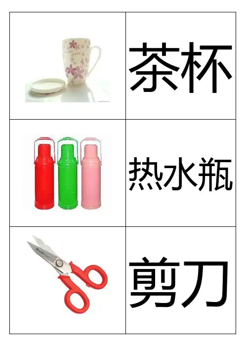 幼儿识字卡片配图：日用品类