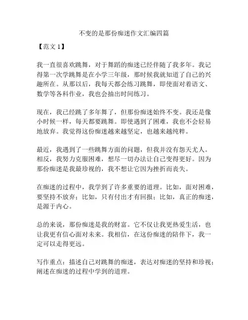 不变的是那份痴迷作文汇编四篇