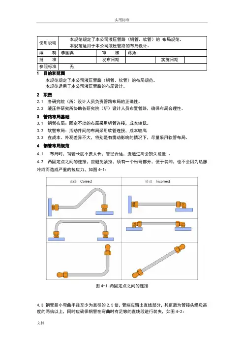 (5)液压管路布局要求规范