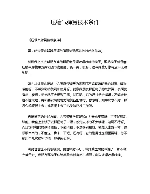 压缩气弹簧技术条件