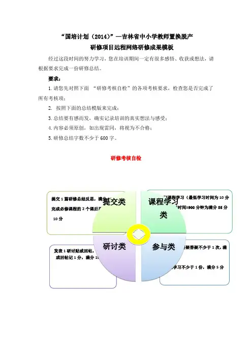 吉林中小学教师置换脱产研修项目研修成果模板
