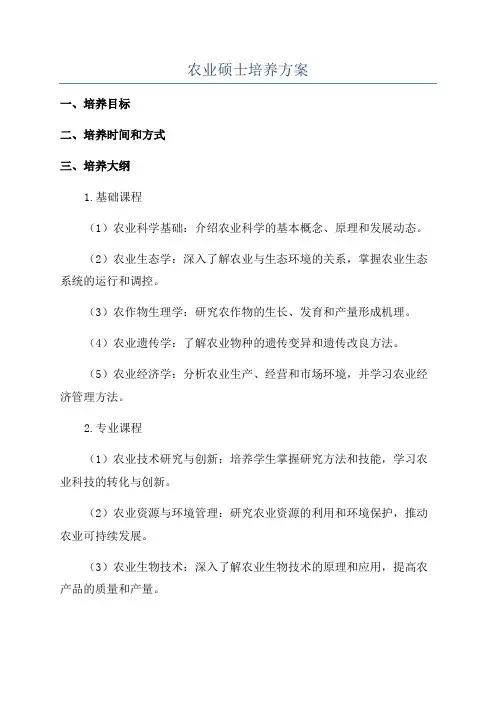 农业硕士培养方案