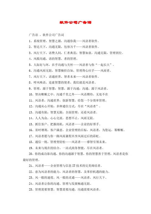 软件公司广告词