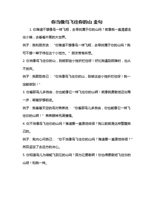 你当像鸟飞往你的山 金句
