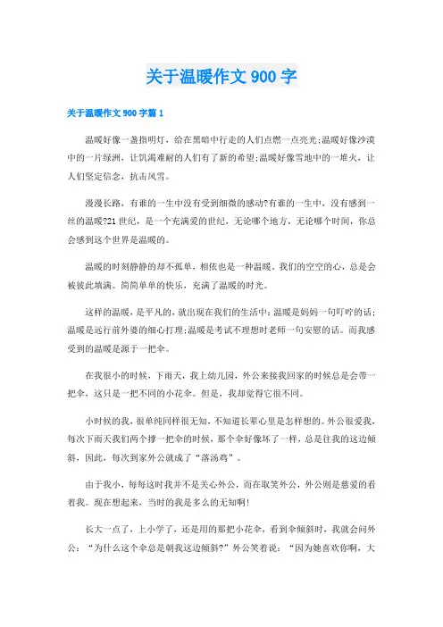关于温暖作文900字