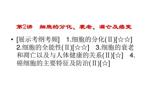 高考生物一轮复习配套课件：必修一第6章 第2讲 细胞的分化、衰老、凋亡及癌变