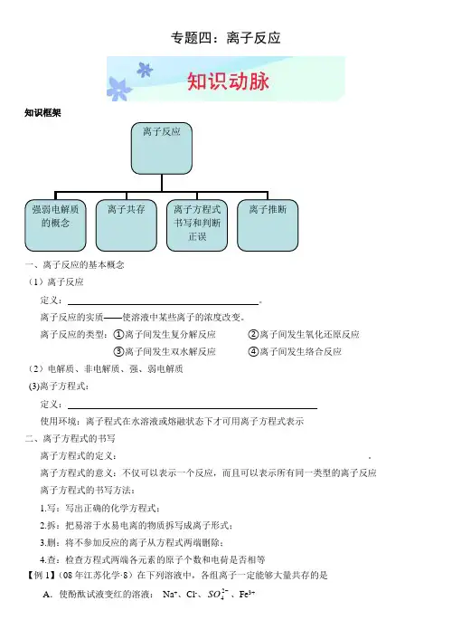 高考化学离子反应专题复习
