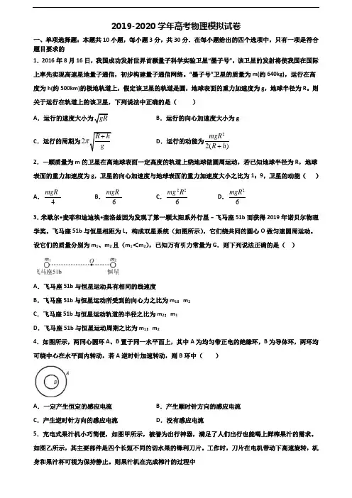 2020海南省三亚市高考物理综合测试试题