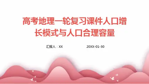 高考地理一轮复习课件人口增长模式与人口合理容量