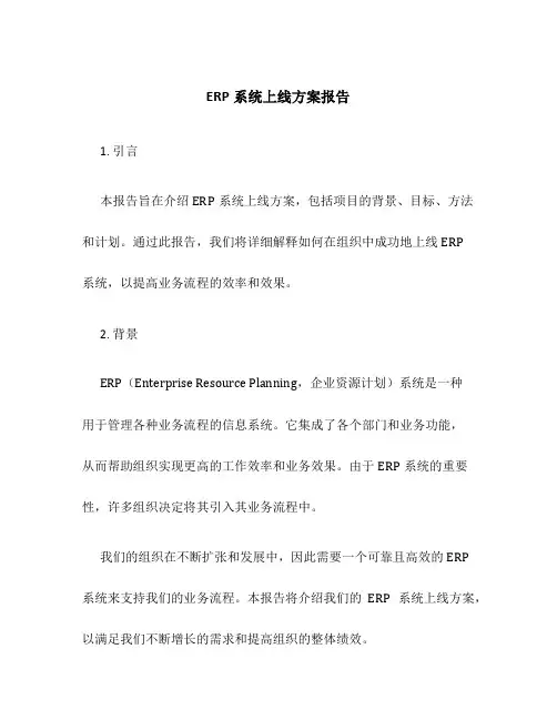ERP系统上线方案报告
