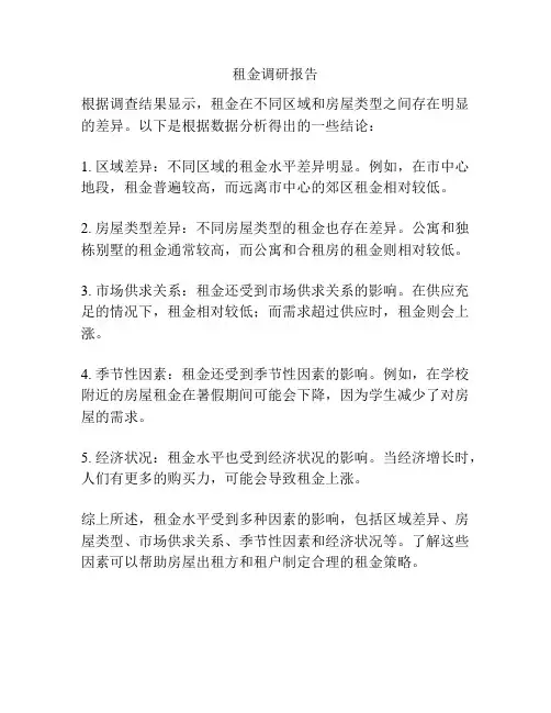租金调研报告