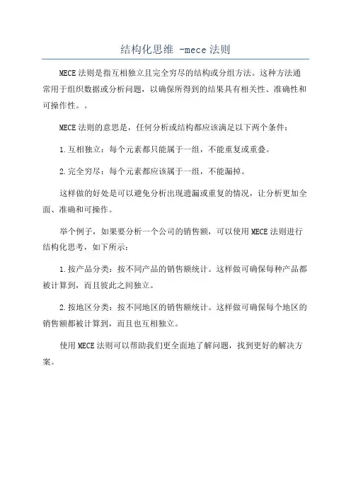结构化思维 -mece法则