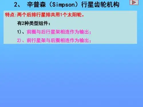 15.辛普森齿轮传动变速原理