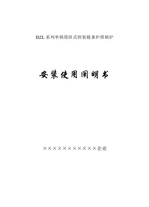 锅炉安装使用说明书