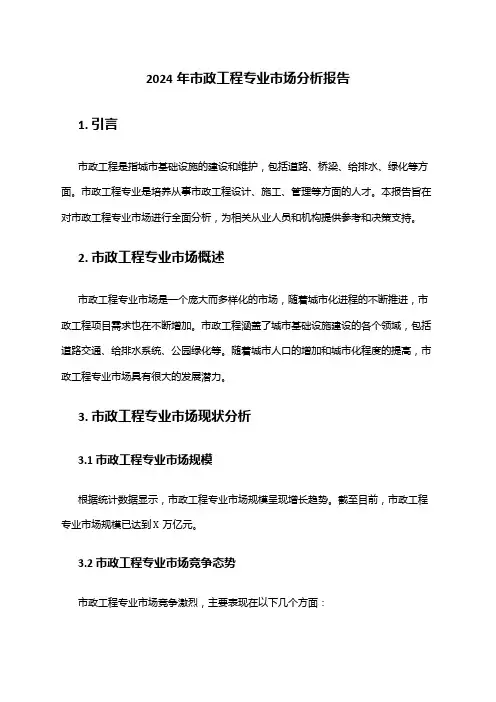 2024年市政工程专业市场分析报告