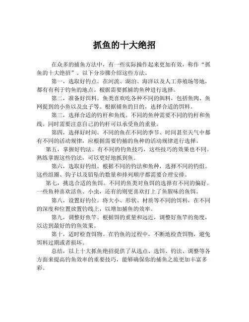 抓鱼的十大绝招