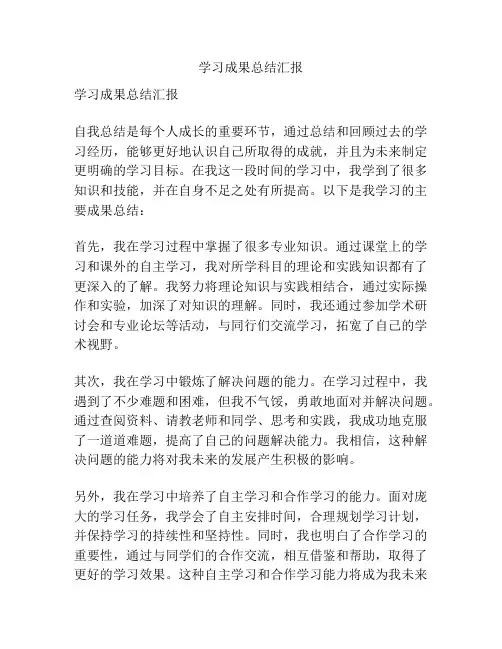 学习成果总结汇报
