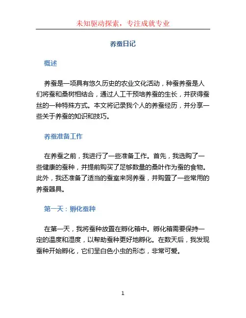 养蚕日记文档