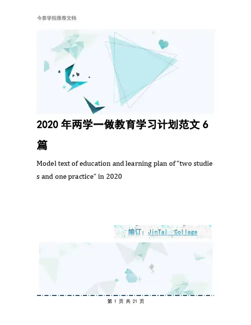 2020年两学一做教育学习计划范文6篇