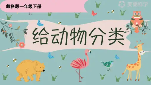 小学一年级下册 -《6.给动物分类》 教科版 ppt(13张)