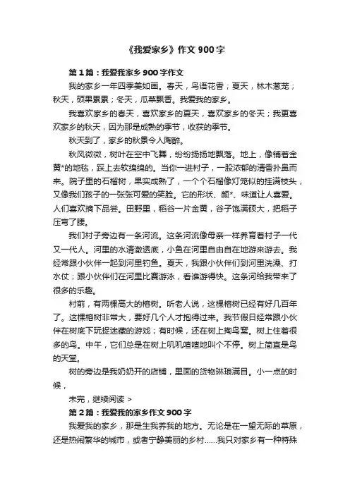 《我爱家乡》作文900字
