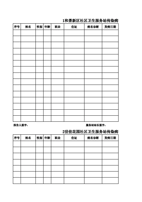 传染病登记本