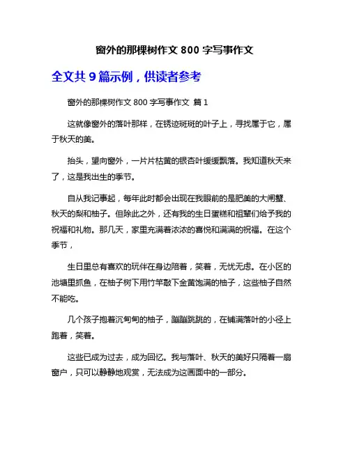 窗外的那棵树作文800字写事作文