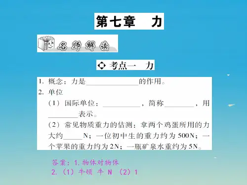 (中考攻略) 中考物理复习：第7章《力》ppt课件