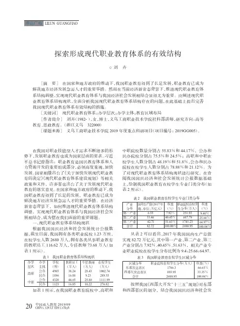 探索形成现代职业教育体系的有效结构
