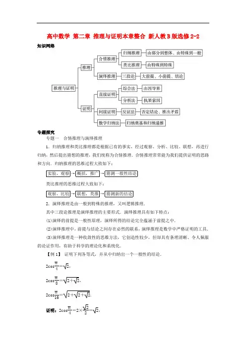 高中数学 第二章 推理与证明本章整合 新人教B版选修22