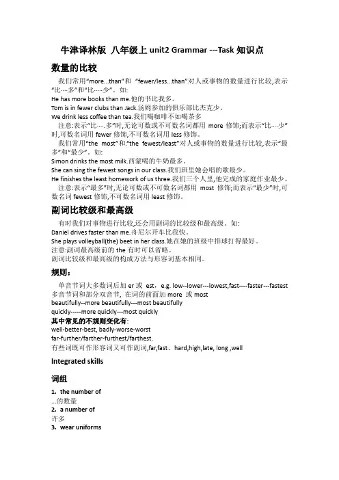 Unit2+Grammar-Task+知识点 牛津译林版八年级英语上册