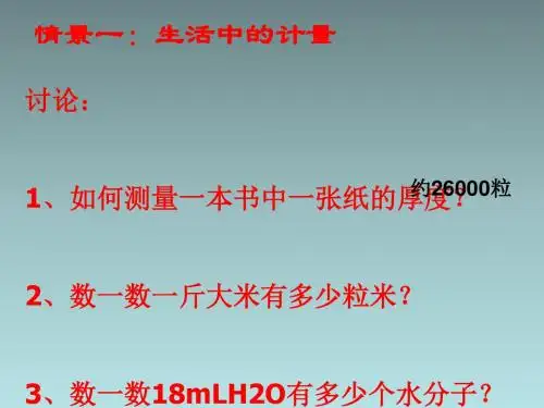 化学课件《化学计量在实验中的应用》优秀ppt31 人教课标版