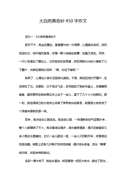 大自然真奇妙450字作文