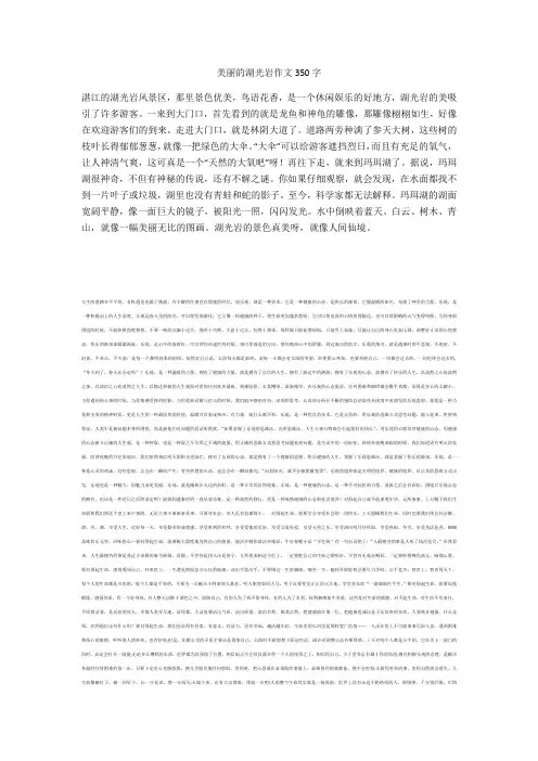 美丽的湖光岩作文350字最新版