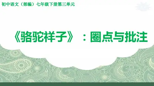 统编版语文七年级下册课件：名著导读《骆驼祥子》圈点与批注