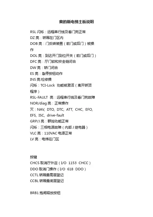 奥的斯电梯主板说明