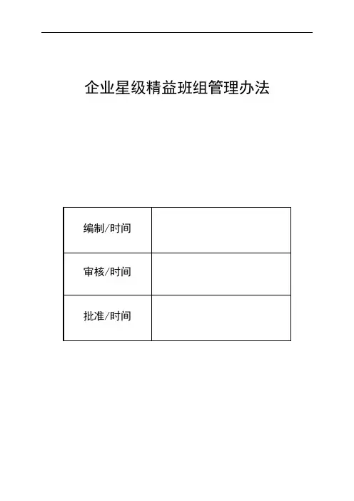企业星级精益班组管理办法