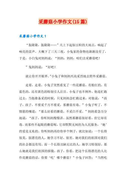 采蘑菇小学作文(15篇)
