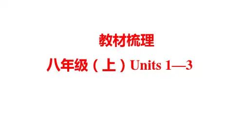 人教版英语中考复习 八年级(上) Units 1—3 