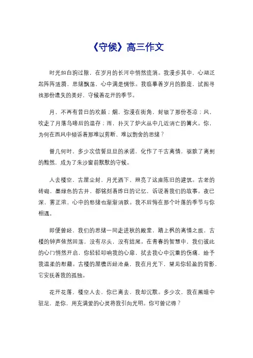 《守候》高三作文