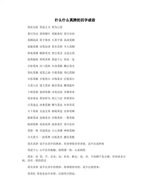 什么什么莫辨的四字成语