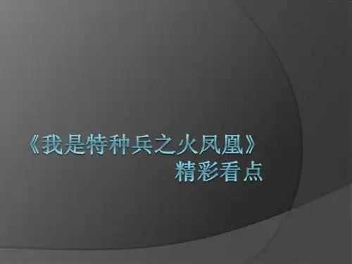 《我是特种兵之火凤凰》精彩看点